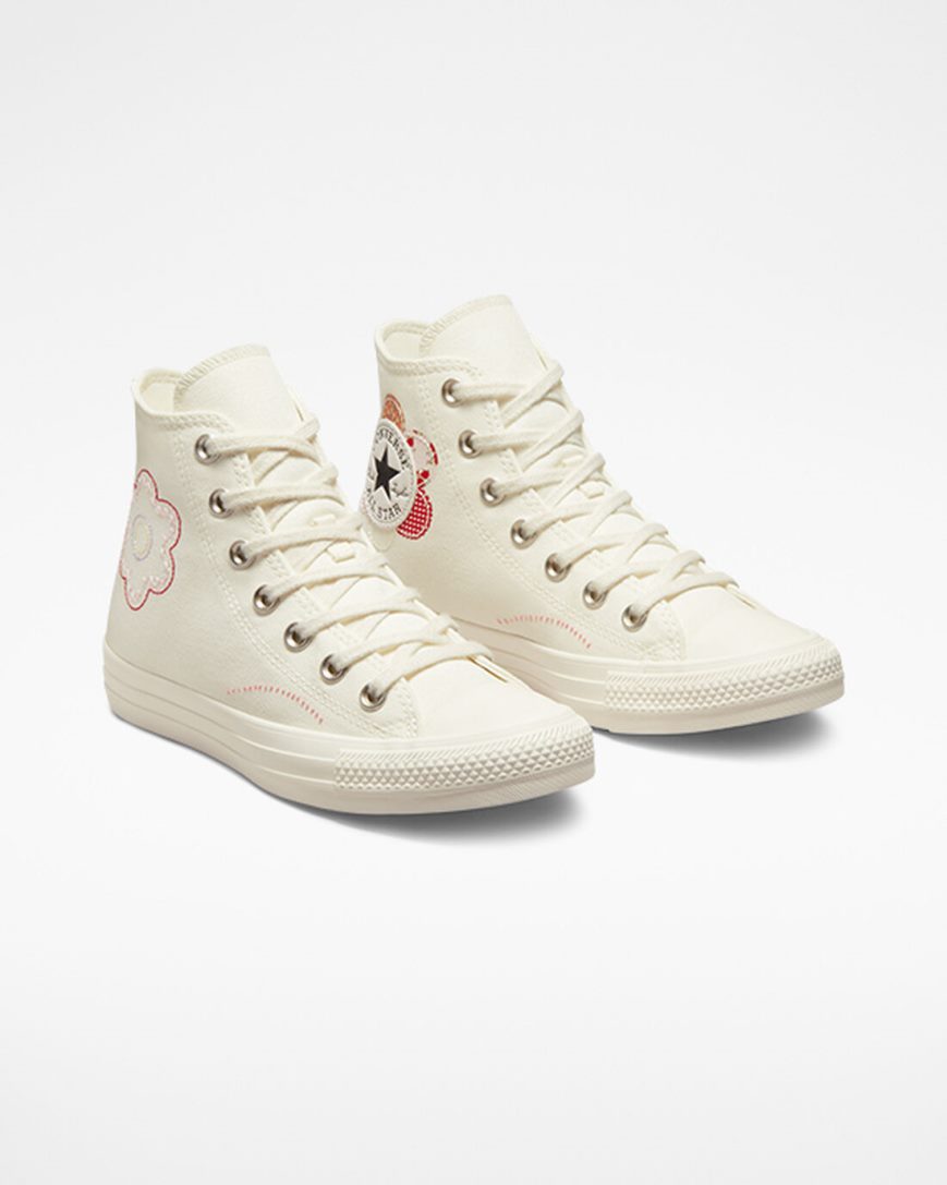Women's Converse Chuck Taylor All Star Crafted Patchwork High Top Shoes Beige / Orange Pink / Black | AU 409ECG
